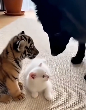 P2403001 This man suddenly saw a tiny tiger cub and a little white kitten in the rain …. and then (Part 2)