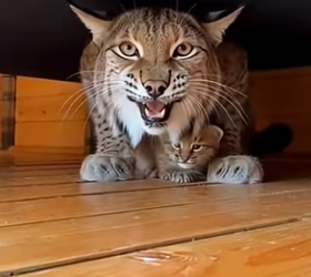 F2203005 A wild lynx asked us for help …and trusted us with her baby (Part 2)