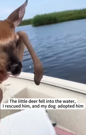 B1304006_little deer fell into water,I rescued him, my dog adopt…_part2